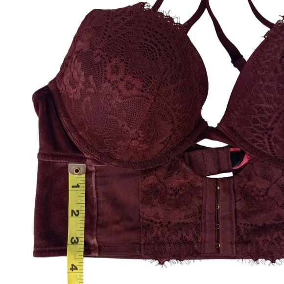 La Senza Push up Longline Velvet Lace Bra | US M - Picture 5 of 7
